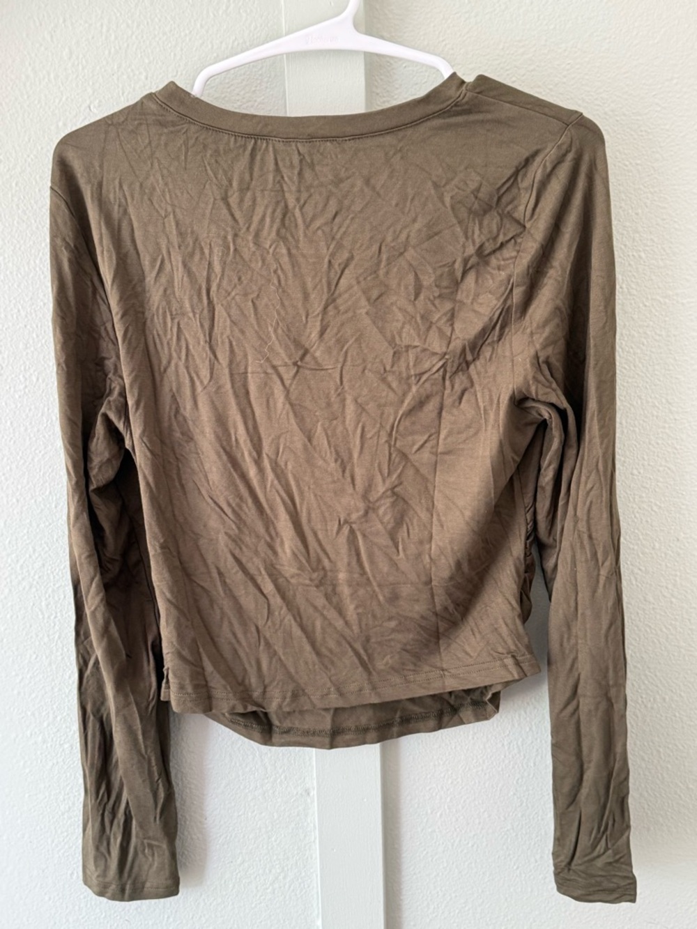 Women's Olive Drawstring Wide-Leg Jumpsuit - Picture 8 of 8